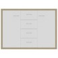 vidaXL Aparador madera contrachapada blanco y roble Sonoma 88x30x65 cm vidaXL Aparador madera contrachapada blanco y roble Sonoma 88x30x65 cm