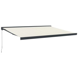vidaXL Toldo retráctil aluminio y tela color crema 4,5x3 m