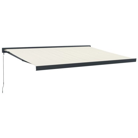 vidaXL Toldo retráctil aluminio y tela color crema 4,5x3 m