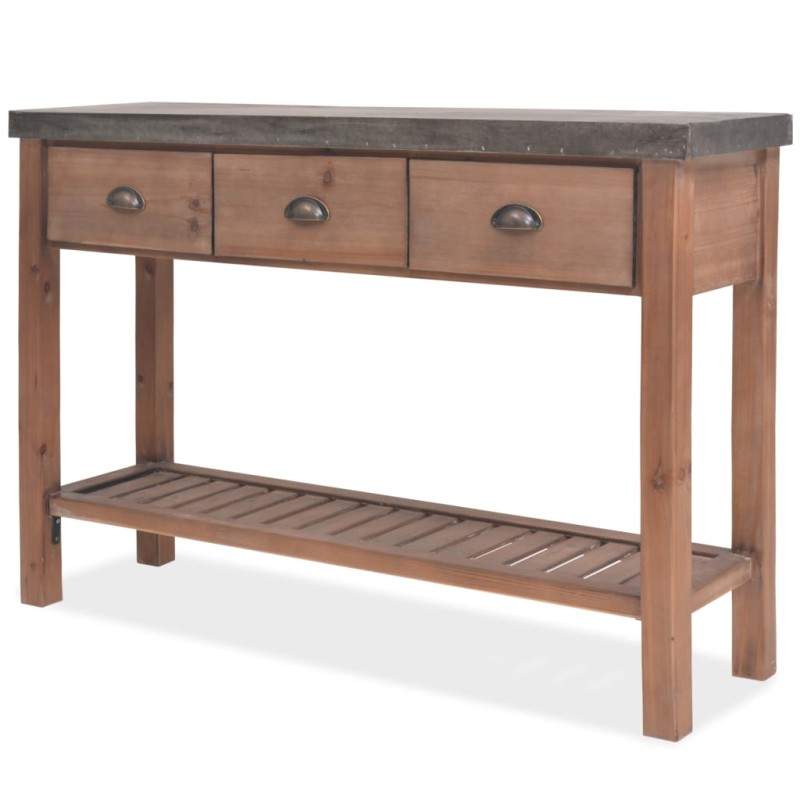 vidaXL Mesa consola de madera de abeto maciza 122x35x80 cm vidaXL Mesa consola de madera de abeto maciza 122x35x80 cm
