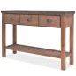 vidaXL Mesa consola de madera de abeto maciza 122x35x80 cm vidaXL Mesa consola de madera de abeto maciza 122x35x80 cm