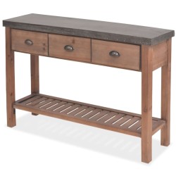 vidaXL Mesa consola de madera de abeto maciza 122x35x80 cm
