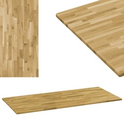 vidaXL Tablero de mesa rectangular madera maciza roble 23 mm 120x60 cm