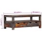 vidaXL Mesa de centro madera maciza de sheesham gris 100x50x40 cm vidaXL Mesa de centro madera maciza de sheesham gris 100x50x40 cm
