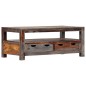 vidaXL Mesa de centro madera maciza de sheesham gris 100x50x40 cm vidaXL Mesa de centro madera maciza de sheesham gris 100x50x40 cm