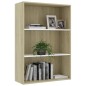 vidaXL Estantería de3 niveles contrachapada blanca roble 80x30x114cm vidaXL Estantería de3 niveles contrachapada blanca roble 80x30x114cm