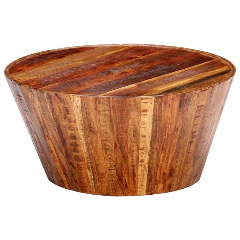 vidaXL Mesa de centro de madera maciza de mango en bruto 65x65x33 cm