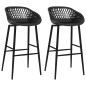 vidaXL Taburetes de cocina 2 unidades negro vidaXL Taburetes de cocina 2 unidades negro