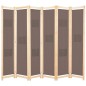 vidaXL Biombo divisor de 6 paneles de tela marrón 240x170x4 cm vidaXL Biombo divisor de 6 paneles de tela marrón 240x170x4 cm
