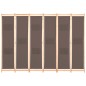 vidaXL Biombo divisor de 6 paneles de tela marrón 240x170x4 cm vidaXL Biombo divisor de 6 paneles de tela marrón 240x170x4 cm
