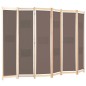 vidaXL Biombo divisor de 6 paneles de tela marrón 240x170x4 cm vidaXL Biombo divisor de 6 paneles de tela marrón 240x170x4 cm