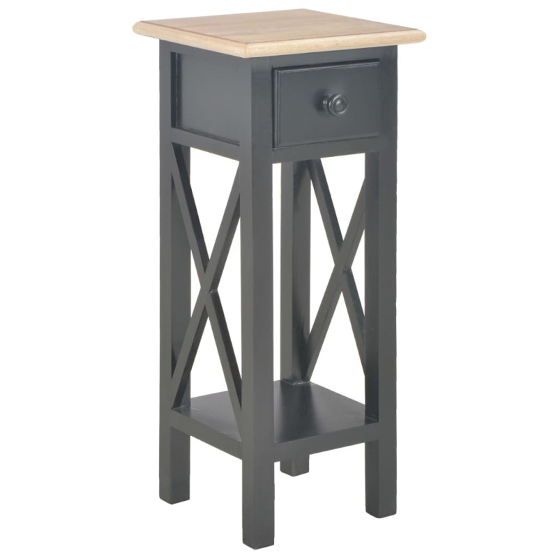 vidaXL Mesa auxiliar de madera negro 27x27x65,5 cm vidaXL Mesa auxiliar de madera negro 27x27x65,5 cm