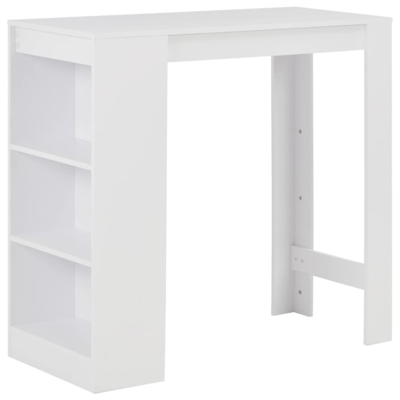 vidaXL Mesa alta de cocina con estantería blanco 110x50x103 cm vidaXL Mesa alta de cocina con estantería blanco 110x50x103 cm