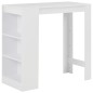vidaXL Mesa alta de cocina con estantería blanco 110x50x103 cm vidaXL Mesa alta de cocina con estantería blanco 110x50x103 cm