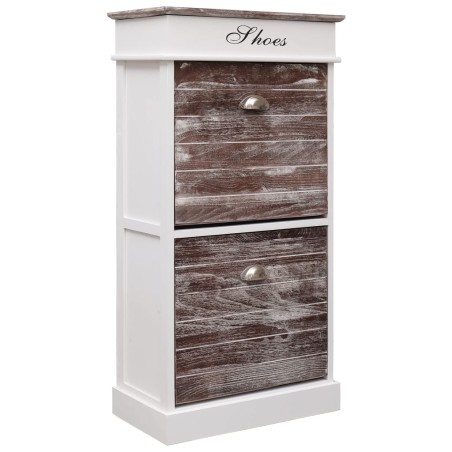vidaXL Mueble zapatero de madera de Paulownia marrón 50x28x98 cm