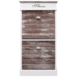 vidaXL Mueble zapatero de madera de Paulownia marrón 50x28x98 cm