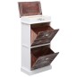 vidaXL Mueble zapatero de madera de Paulownia marrón 50x28x98 cm vidaXL Mueble zapatero de madera de Paulownia marrón 50x28x98 cm