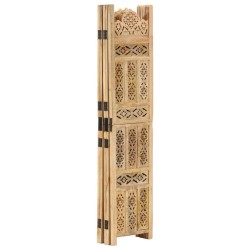 vidaXL Biombo 5 paneles tallado a mano madera maciza mango 200x165 cm