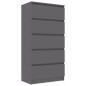 vidaXL Aparador con cajones madera contrachapada gris 60x35x121 cm vidaXL Aparador con cajones madera contrachapada gris 60x35x121 cm