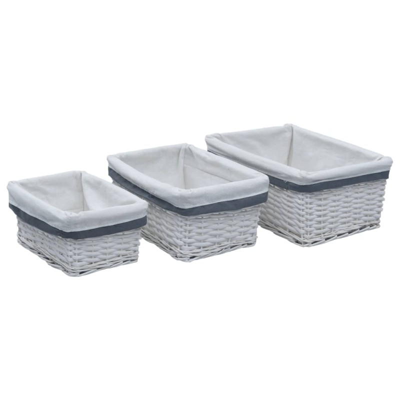 vidaXL Juego de cestas apilables 3 piezas sauce natural vidaXL Juego de cestas apilables 3 piezas sauce natural