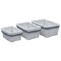 vidaXL Juego de cestas apilables 3 piezas sauce natural vidaXL Juego de cestas apilables 3 piezas sauce natural