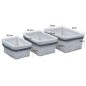 vidaXL Juego de cestas apilables 3 piezas sauce natural vidaXL Juego de cestas apilables 3 piezas sauce natural