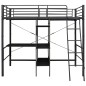 vidaXL Estructura de litera con mesa de metal negro 90x200 cm vidaXL Estructura de litera con mesa de metal negro 90x200 cm