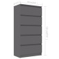 vidaXL Aparador con cajones madera contrachapada gris 60x35x121 cm vidaXL Aparador con cajones madera contrachapada gris 60x35x121 cm