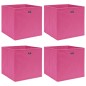 vidaXL Cajas de almacenaje 4 uds tela rosa 32x32x32 cm vidaXL Cajas de almacenaje 4 uds tela rosa 32x32x32 cm