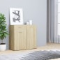vidaXL Aparador de madera contrachapada color roble Sonoma 80x36x75 cm