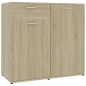 vidaXL Aparador de madera contrachapada color roble Sonoma 80x36x75 cm