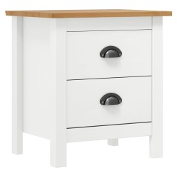 vidaXL Mesita de noche Hill madera maciza de pino blanco 46x35x49,5 cm