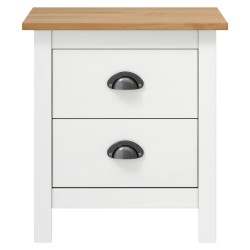 vidaXL Mesita de noche Hill madera maciza de pino blanco 46x35x49,5 cm