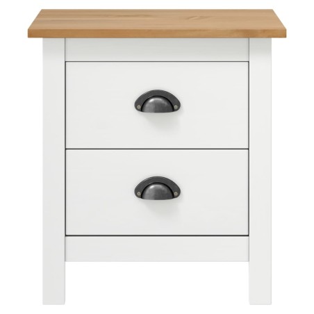 vidaXL Mesita de noche Hill madera maciza de pino blanco 46x35x49,5 cm