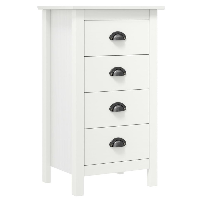 vidaXL Mesita de noche Hill madera maciza de pino blanco 46x35x49,5 cm vidaXL Mesita de noche Hill madera maciza de pino blanco 46x35x49,5 cm