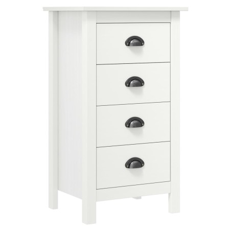 vidaXL Mesita de noche Hill madera maciza de pino blanco 46x35x49,5 cm