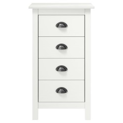 vidaXL Mesita de noche Hill madera maciza de pino blanco 46x35x49,5 cm