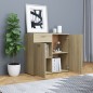vidaXL Aparador de madera contrachapada color roble Sonoma 80x36x75 cm