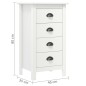 vidaXL Mesita de noche Hill madera maciza de pino blanco 46x35x49,5 cm vidaXL Mesita de noche Hill madera maciza de pino blanco 46x35x49,5 cm