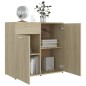 vidaXL Aparador de madera contrachapada color roble Sonoma 80x36x75 cm
