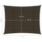 vidaXL Toldo de vela HDPE marrón 160 g/m² 3,5x5 m vidaXL Toldo de vela HDPE marrón 160 g/m² 3,5x5 m