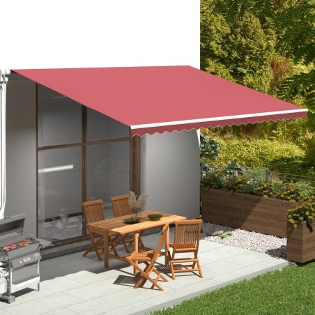 vidaXL Tela de repuesto para toldo rojo burdeos 5x3,5 m