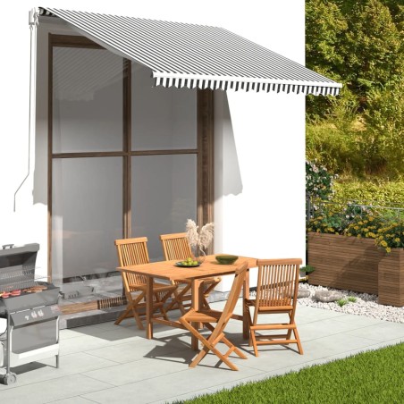 vidaXL Tela de repuesto para toldo gris antracita y blanco 3x2,5 m