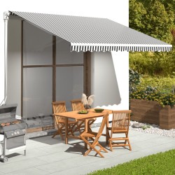 vidaXL Tela de repuesto para toldo gris antracita y blanco 4x3 m
