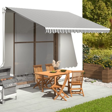 vidaXL Tela de repuesto para toldo gris antracita y blanco 4x3 m