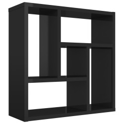 vidaXL Estantería pared contrachapada negro brillo 45,1x16x45,1 cm