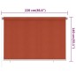 vidaXL Persiana enrollable exterior 220x140 cm terracota HDPE vidaXL Persiana enrollable exterior 220x140 cm terracota HDPE