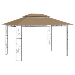 vidaXL Cenador gris taupé 4x3x2,7 m 160 g/m²
