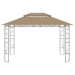 vidaXL Cenador gris taupé 4x3x2,7 m 160 g/m²