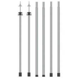 vidaXL Postes telescópicos de toldo 2 uds acero galvanizado 102-260 cm